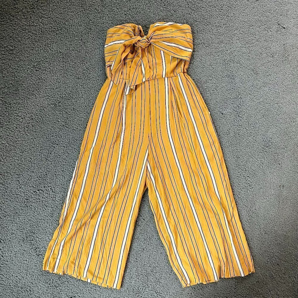 Bailey Blue sunny yellow strapless jumpsuit with build in bra - Size S